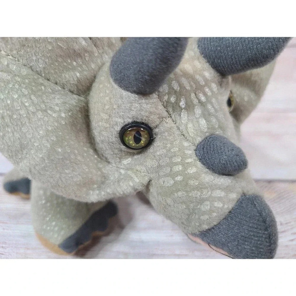 Smithsonian Institute Plush Triceratops Dinosaur Stuffed Animal Gray 13" - Picture 2 of 6